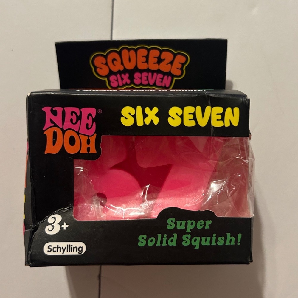 Schylling NeeDoh Nice Squeeze Six Seven Pink Fidget Toy Sensory Squishy 67